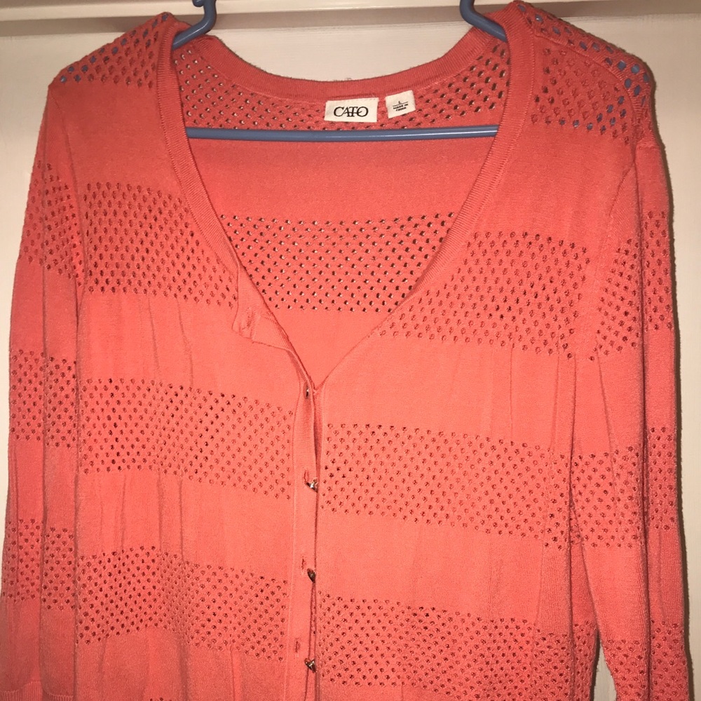 Coral cardigan from Cato’s- worn once